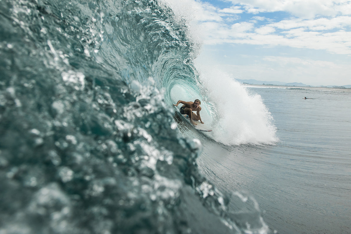 The surfer Jacob Willcox from the inside of the wave