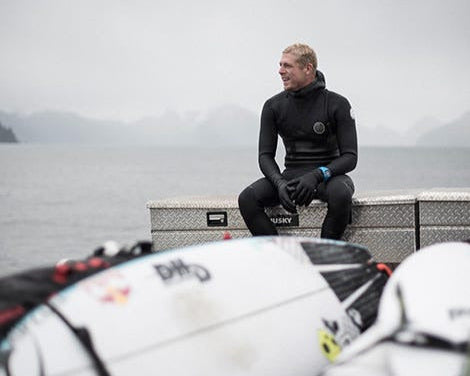Pro Surfer Mick Fanning in cold weather