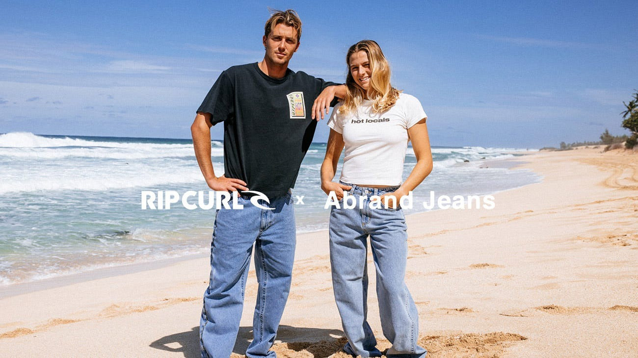 Molly Picklum and George Pittar wearing Abrand Denim