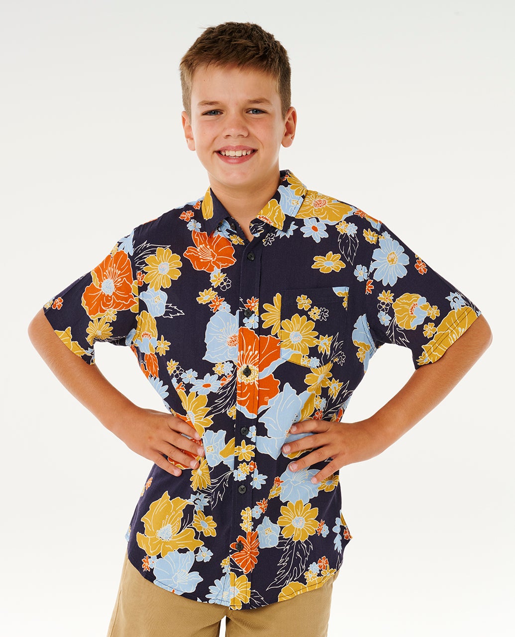 Chemise de Trekking voyage TRAVEL 100 carreaux manches courtes noire homme