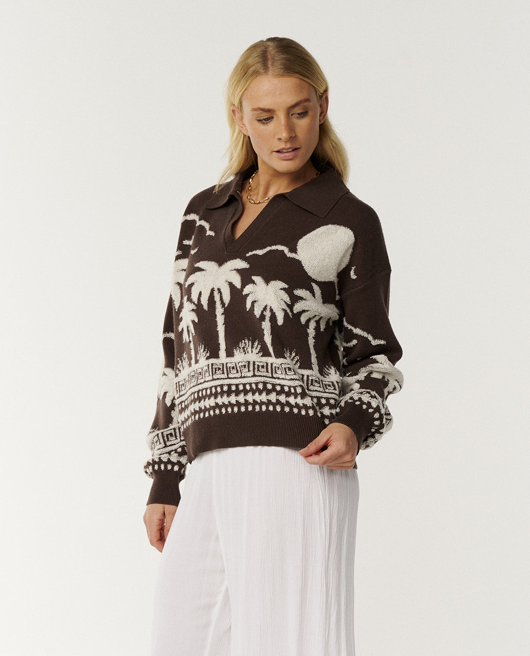 Jersey con cremallera Paraiso Jacquard