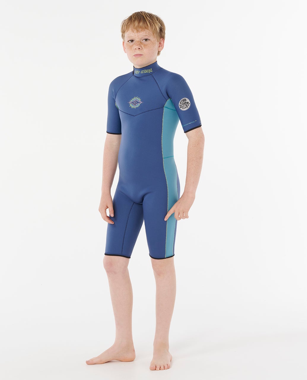 Boys Dawn Patrol Short Sleeve 2mm Back Zip Spring Suit Wetsuit