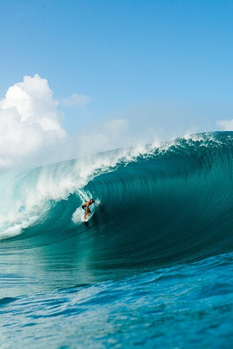 Landscape of ocean  with a surfer