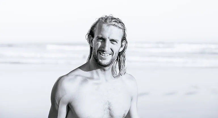 Black and white photo of Owen Wright